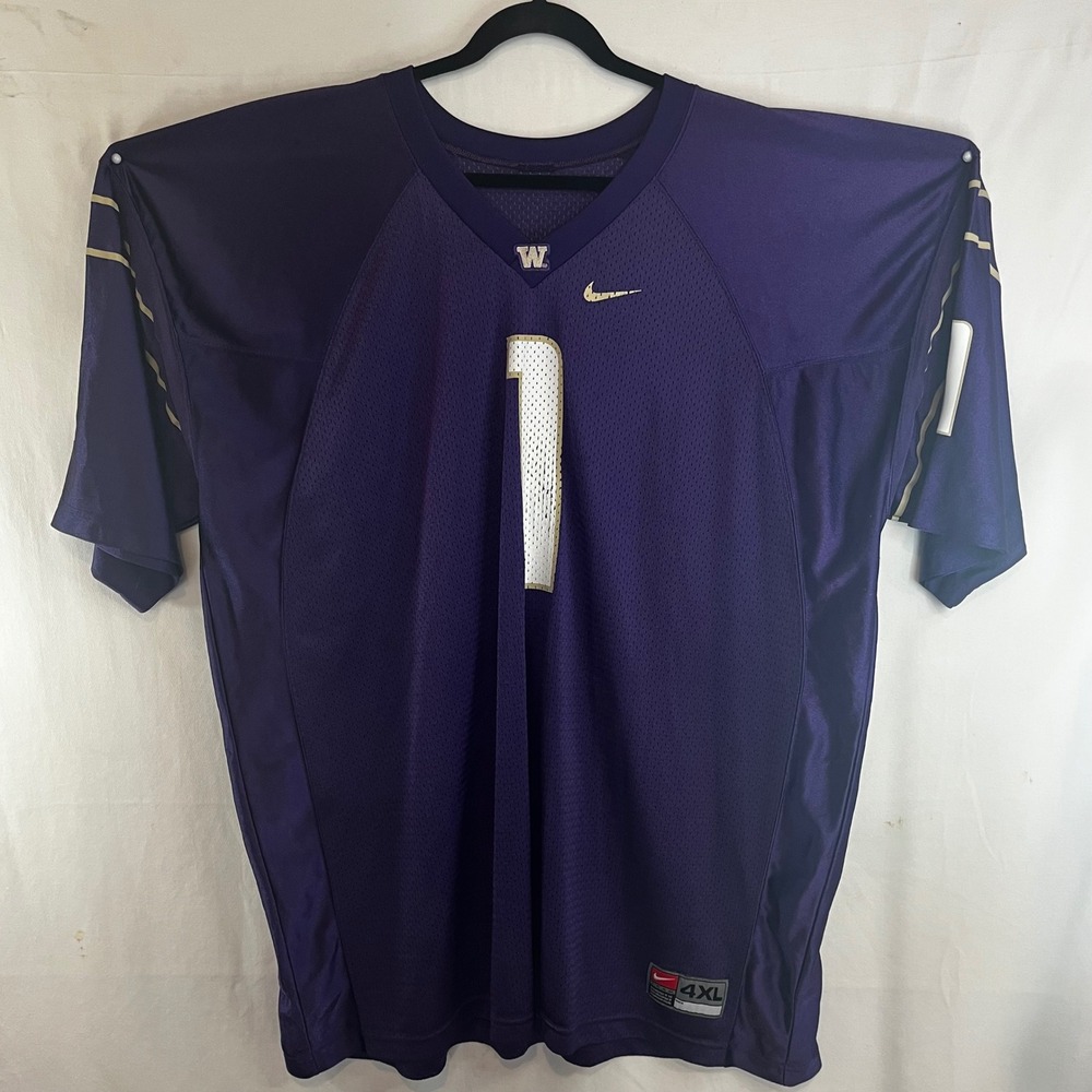 Vintage Nike Washington Huskies Football Jersey Mens 4XL Purple Number 1 NCAA